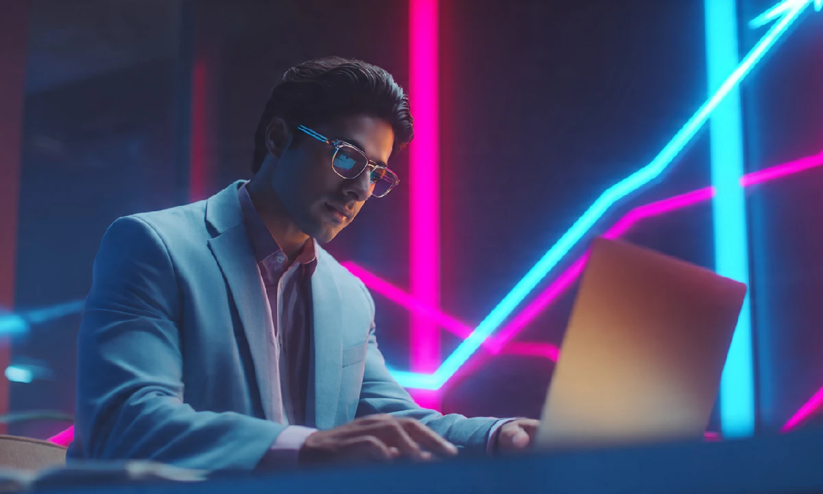 Young Indian entrepreneur startup growth graph concept – 2025–26 business opportunity