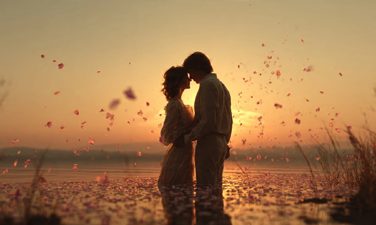 Dil Se Restart 2026 Romantic Emotional Hindi Movie Poster Featuring Couple at Lakeside Sunset Cinematic Look